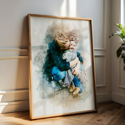 Quadro Personalizado - Sua Foto no Estilo Aquarela