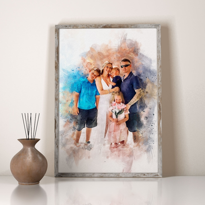 Quadro Personalizado - Sua Foto no Estilo Aquarela