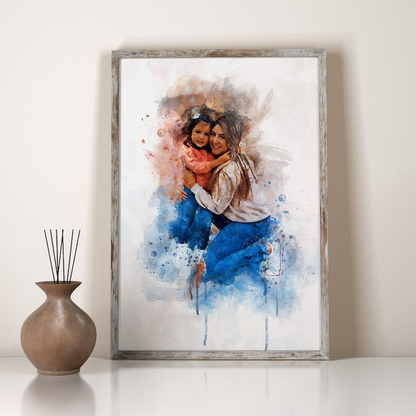 Quadro Personalizado - Sua Foto no Estilo Aquarela